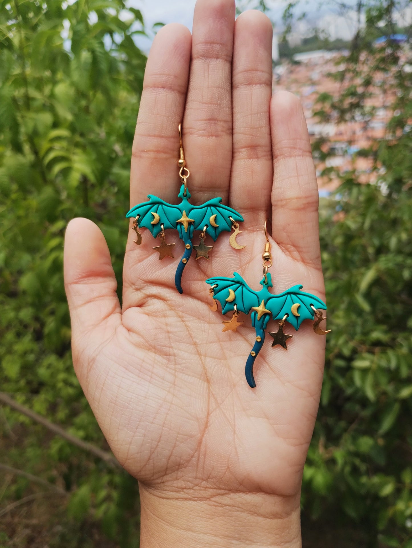 Pendientes Dragón Turquesa