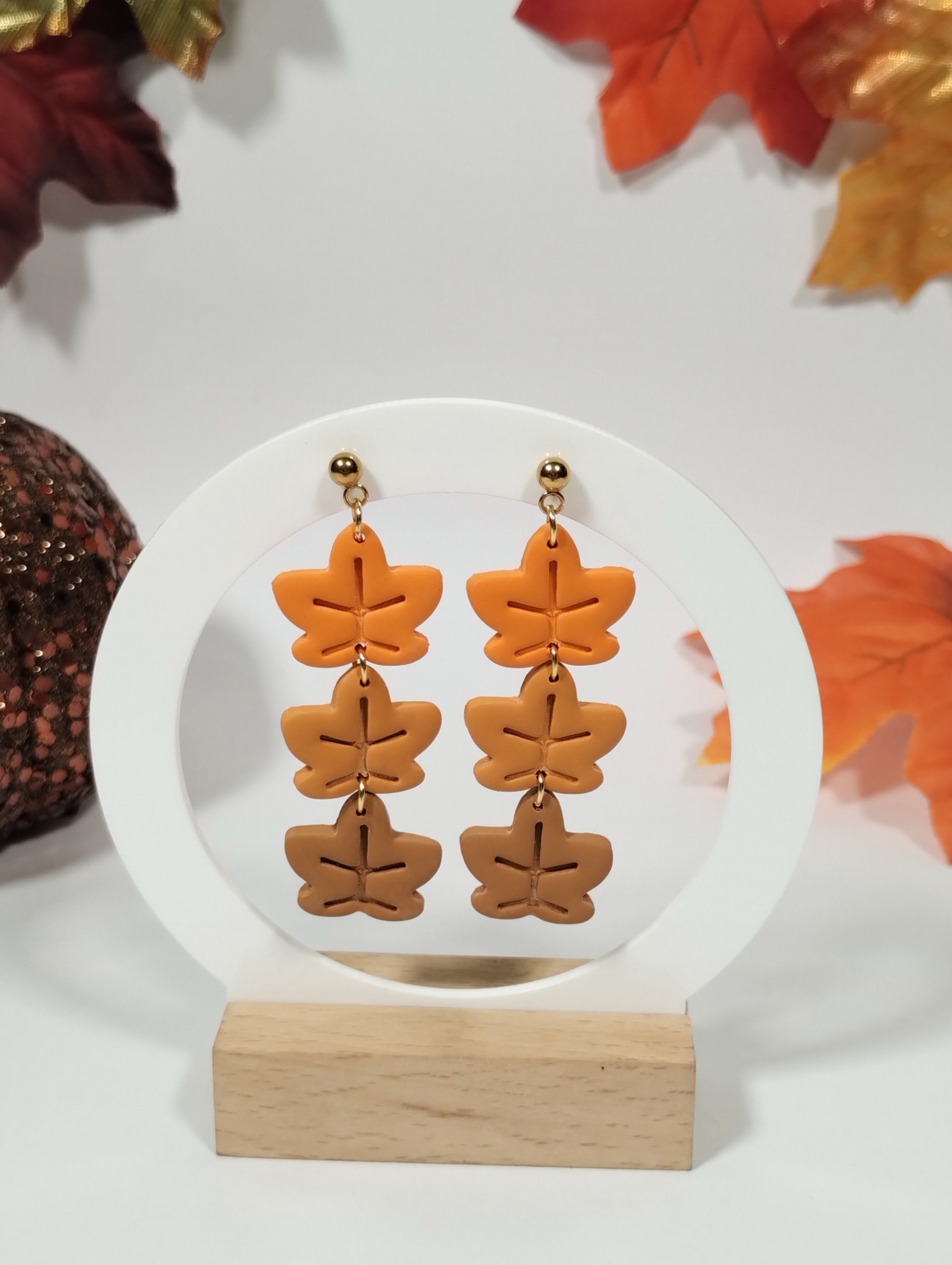 Pendientes Triple Hoja de Arce